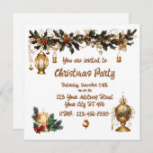 クリスマスパーティーの招待状 招待状 (正面/裏面)