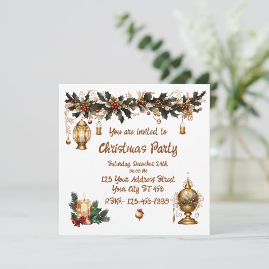 クリスマスパーティーの招待状 招待状 (スタンド正面)