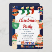 クリスマスパーティーの招待状 招待状 (正面/裏面)