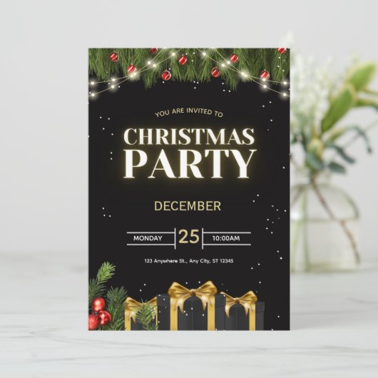 クリスマスパーティーの招待状 招待状 (スタンド正面)