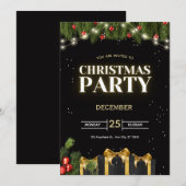 クリスマスパーティーの招待状 招待状 (正面/裏面)
