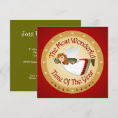 クリスマスパーティーの招待状 招待状 (正面/裏面)