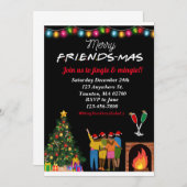 クリスマスパーティーの招待状！楽しい、かわいい 招待状 (正面/裏面)