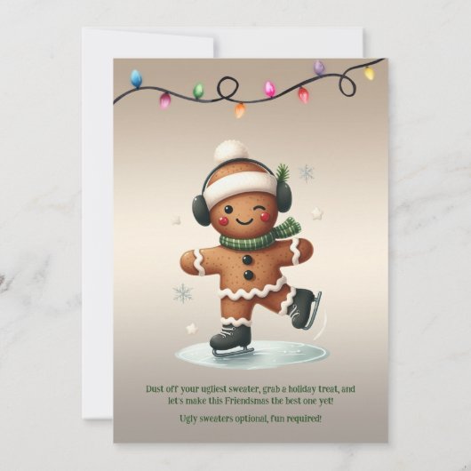 クリスマスパーティーの招待状 - 楽しくてフェスティブ 招待状 (裏面)