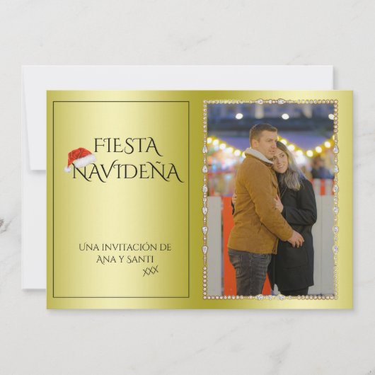 クリスマスパーティーの招待状 Foto Fiesta Navideña 招待状 (正面)