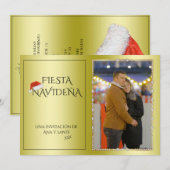 クリスマスパーティーの招待状 Foto Fiesta Navideña 招待状 (正面/裏面)
