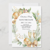 クリスマスパーティーの日程を保存する招待状 招待状 (正面)