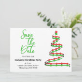 クリスマスパーティーの日程を保存する 現代的なツリー セーブザデート (スタンド正面)