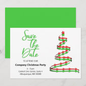 クリスマスパーティーの日程を保存する 現代的なツリー セーブザデート (正面/裏面)