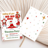クリスマスパーティーの楽しいサンタ 招待状