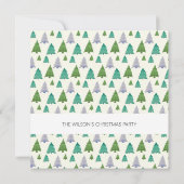 クリスマスパーティーの水彩ツリーイラスト 招待状 (裏面)