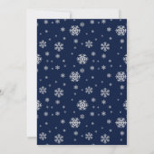 クリスマスパーティーの水色の雪の松 招待状 (裏面)