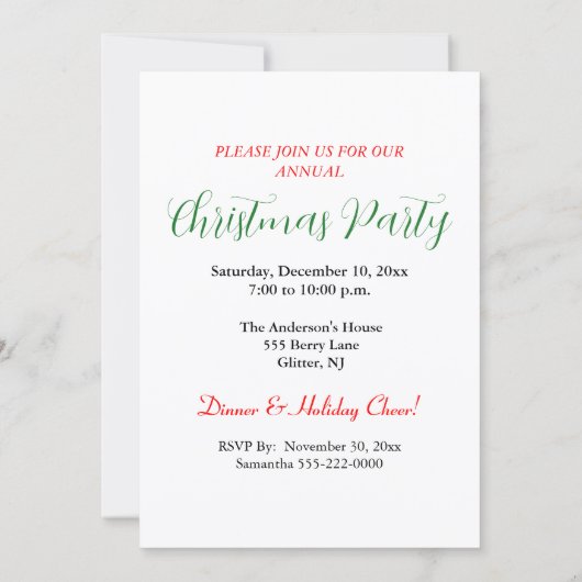 クリスマスパーティーの装飾に最適なエバーグリーンの松の枝 シーズンカード (裏面)