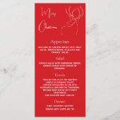 クリスマスパーティーの赤いトナカイのディナーメニュー メニュー (正面)