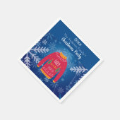 クリスマスパーティーの醜いセーター赤い青い雪片 スタンダードカクテルナプキン (角)