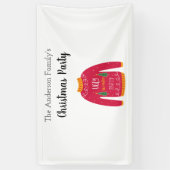 クリスマスパーティーの醜いセーター赤白 横断幕 (縦)