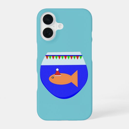 クリスマスパーティーの金魚 iPhone 16ケース (裏面)