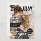 クリスマスパーティーの雑誌の表紙の写真 招待状 (正面)