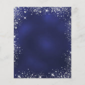 クリスマスパーティーの青と銀の予算招待状 チラシ (裏面)