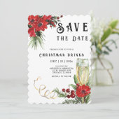 クリスマスパーティーのSave The Dateテンプレート 招待状 (スタンド正面)