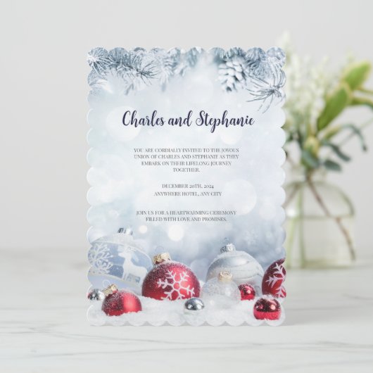 クリスマスパーティーへの招待状、クリスマスの招待状 招待状 (スタンド正面)