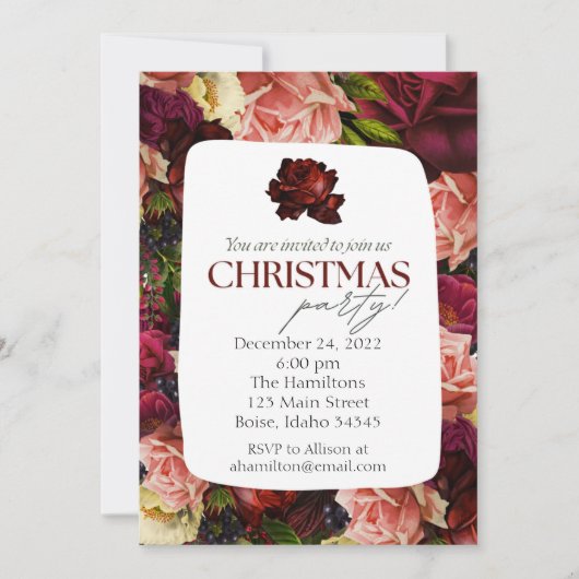 クリスマスパーティーまたはホリデーエクストラバガンザ 招待状 (正面)