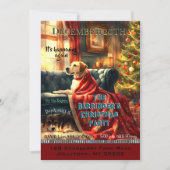 クリスマスパーティーを待つ犬たち 招待状 (正面)