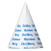 クリスマスパーティーアクセサリーブルーメリークリスマス パーティーハット (裏面)