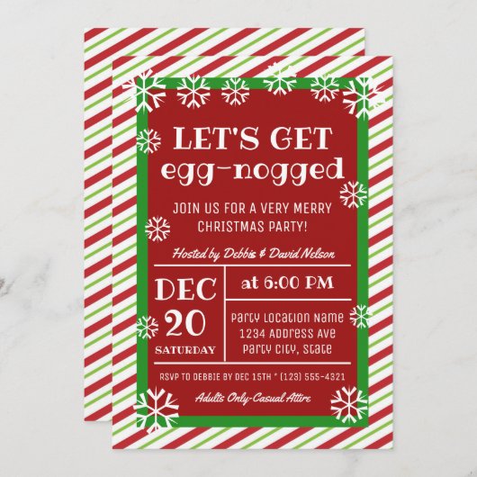 クリスマスパーティーアダルトモダンパーティー 招待状 (正面/裏面)