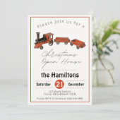 クリスマスパーティーアンティーク列車招待状 招待状 (スタンド正面)