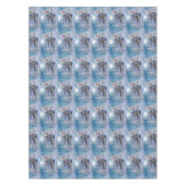 クリスマスパーティーウィンターホワイト雪だるまブルー素朴 テーブルクロス (正面)