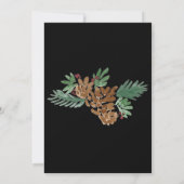 クリスマスパーティーウォーターカラーピネコーングリーンリーアート 招待状 (裏面)