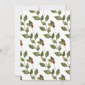 クリスマスパーティーウォーターカラーヴィンテージホリーグリーナリー 招待状 (裏面)