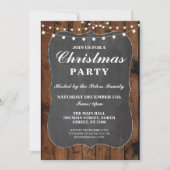 クリスマスパーティーウッ素朴ドチョークディナーデー 招待状 (正面)