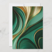 クリスマスパーティーエレガントグリーンと金ゴールド- 招待状 (裏面)