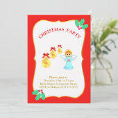 クリスマスパーティーエンジェル招待状 招待状 (スタンド正面)