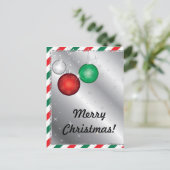 クリスマスパーティーオーナメントの招待 ポストカード (スタンド正面)