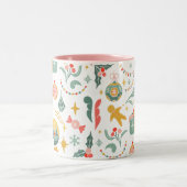 クリスマスパーティーオーナメント招待状 ツートーンマグカップ (中央)