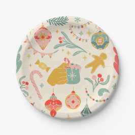 クリスマスパーティーオーナメント招待状 ペーパープレート