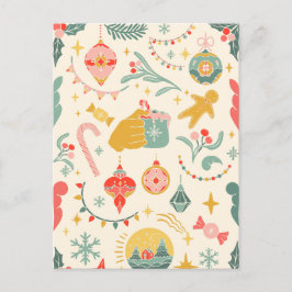 クリスマスパーティーオーナメント招待状 ポストカード
