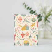 クリスマスパーティーオーナメント招待状 ポストカード (スタンド正面)