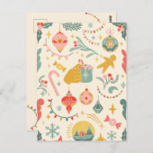 クリスマスパーティーオーナメント招待状 ポストカード (正面/裏面)