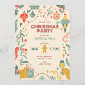 クリスマスパーティーオーナメント招待状 招待状 (正面/裏面)