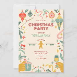 クリスマスパーティーオーナメント招待状 招待状