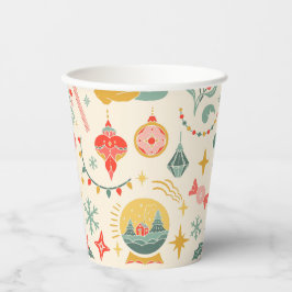 クリスマスパーティーオーナメント招待状 紙コップ