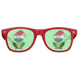 クリスマスパーティーカエルSanta Green Red レトロサングラス