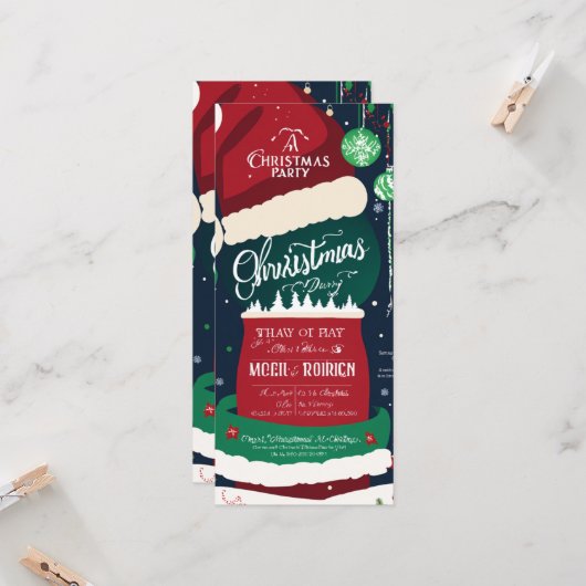 クリスマスパーティーカード (正面/裏面インサイチュ)