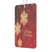 クリスマスパーティーギフトレッドゴールデンスノーフレーク カーエアーフレッシュナー (左)