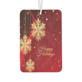 クリスマスパーティーギフトレッドゴールデンスノーフレーク カーエアーフレッシュナー (裏面)