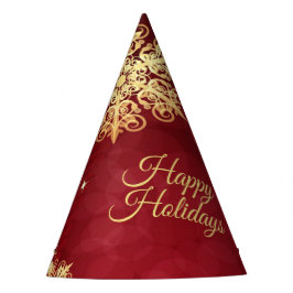 クリスマスパーティーギフトレッドゴールデンスノーフレーク パーティーハット
